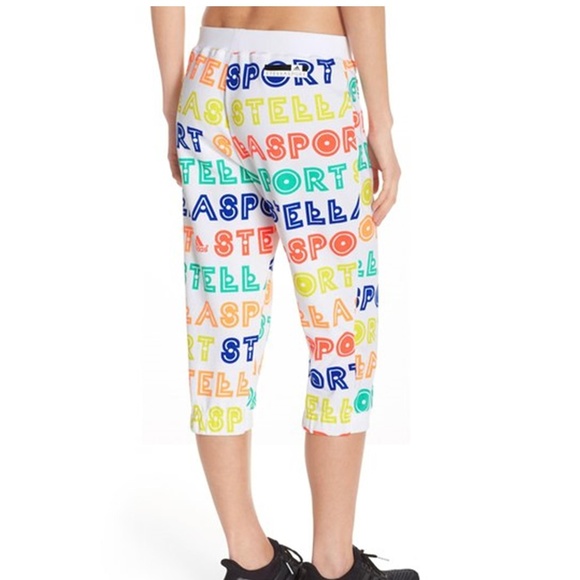 Adidas Stella McCartney White Logo Capri Pants - Picture 2 of 3